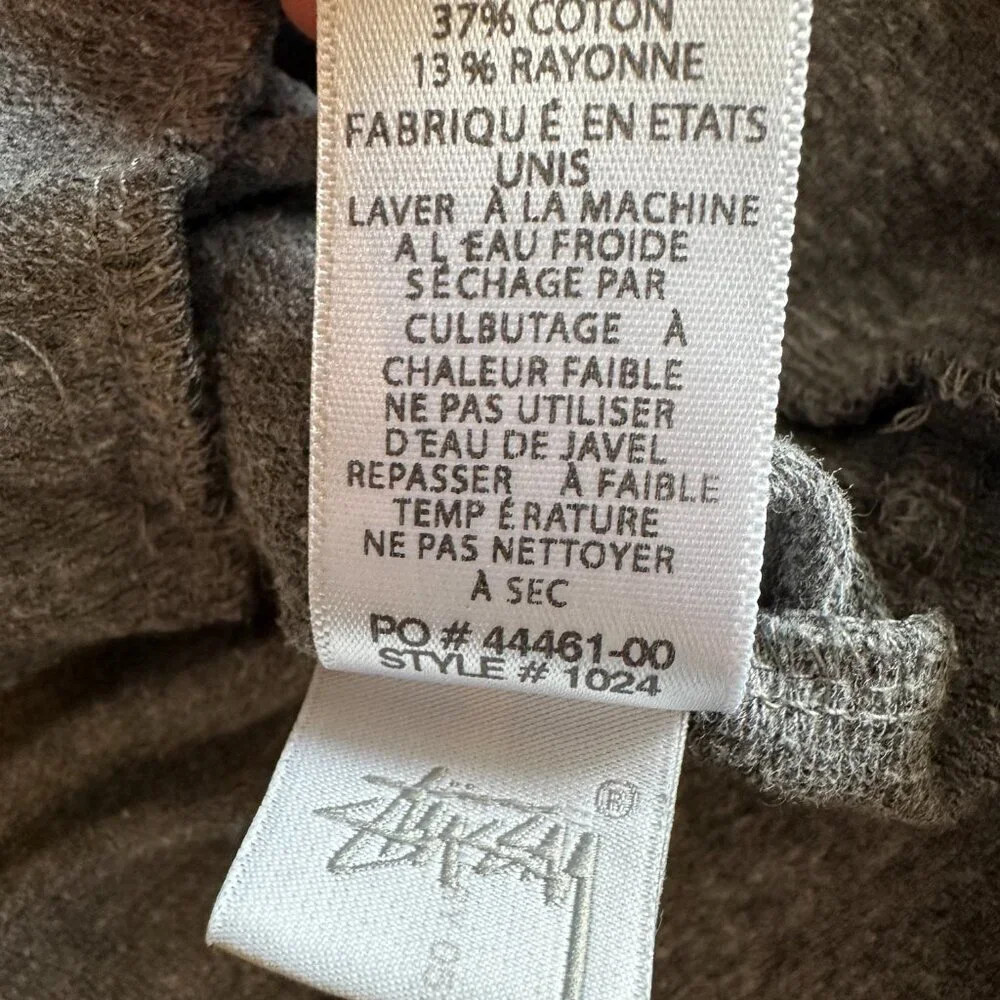 Vintage Stussy Gray Hoodie with Surf Back Graphic - Size S - Picture 8 of 9